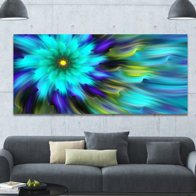 « massive blue blue fractal fleur », impression sur toile tendue