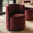 Velvet Rolling Barrel Armchair with Wheels-998789977