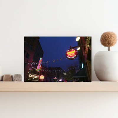 Neon signs in Greek-American neighborhood in Detroit Michigan USA 1 Piece Wrapped Canvas Wall Art