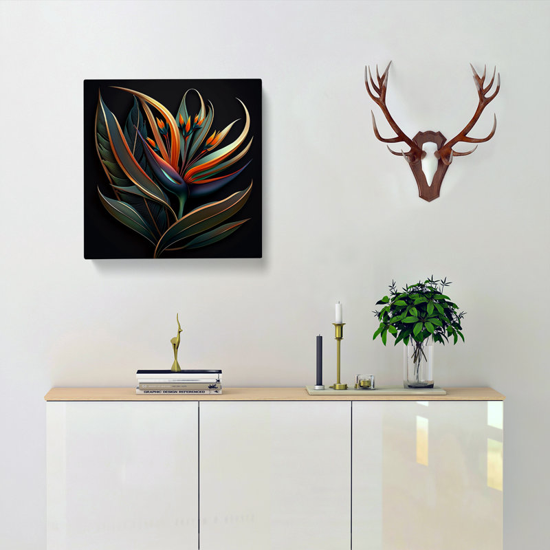 Bird Of Paradise Flower Art - Wrapped Canvas - Framed Print, 35cm H x 35cm W x 3cm D
