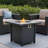 Iron Square Propane Fire Pit Table