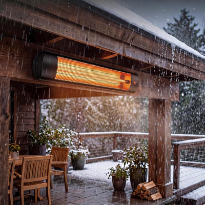 1500W Infrared Patio Heater, 3 Heat Settings, with Remote