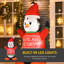 Pingouin de Noël avec chapeau de père Noël et chandail gonflable