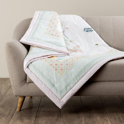 Plaid Maison d'Hermine Rosée de Pâques 100 % coton - 127 cm x 152 cm