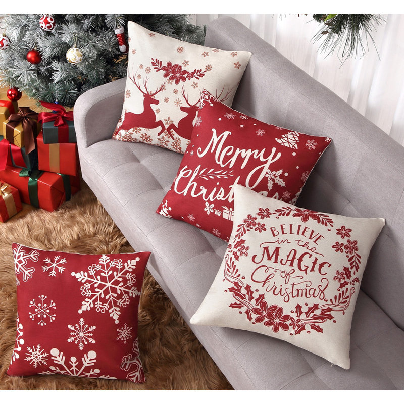 Altia Cushion, Red/Beige