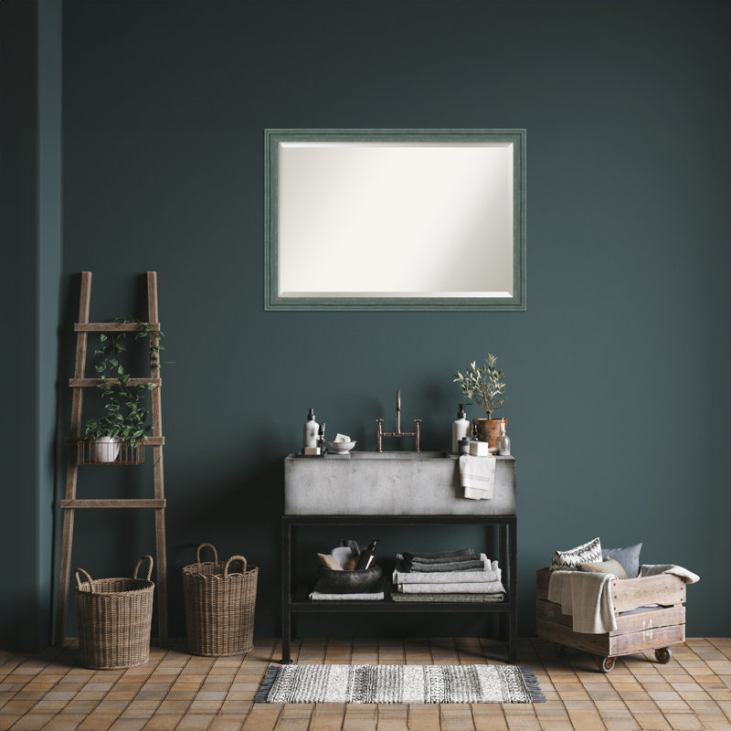 Miroir mural Whanger, 27,5 po x 39,5 po, Rectangle, Bleu