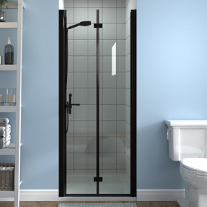 30-31 3/8 in.W x 72 in.H Bifold Frameless Glass Shower Door, Folding Frameless Shower Door.