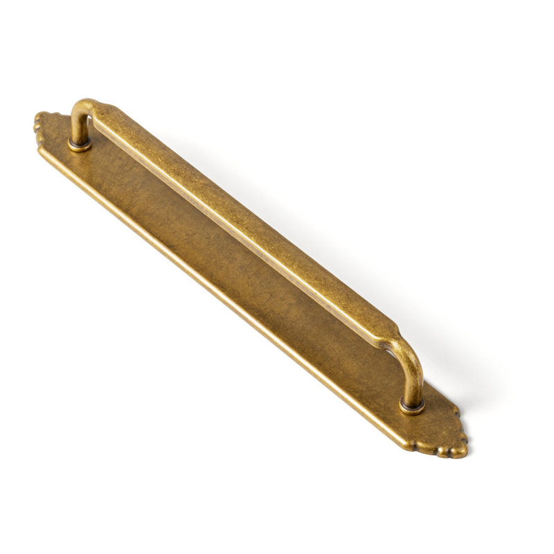 Mediaeval Bar Pull With Backplate(G024) Multipack, 7 3/5", Antique Brass