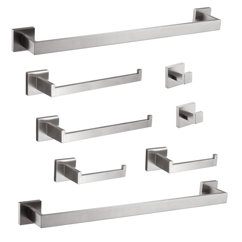 8 - Piece Bathroom Hardware Set, Brushed Nickel