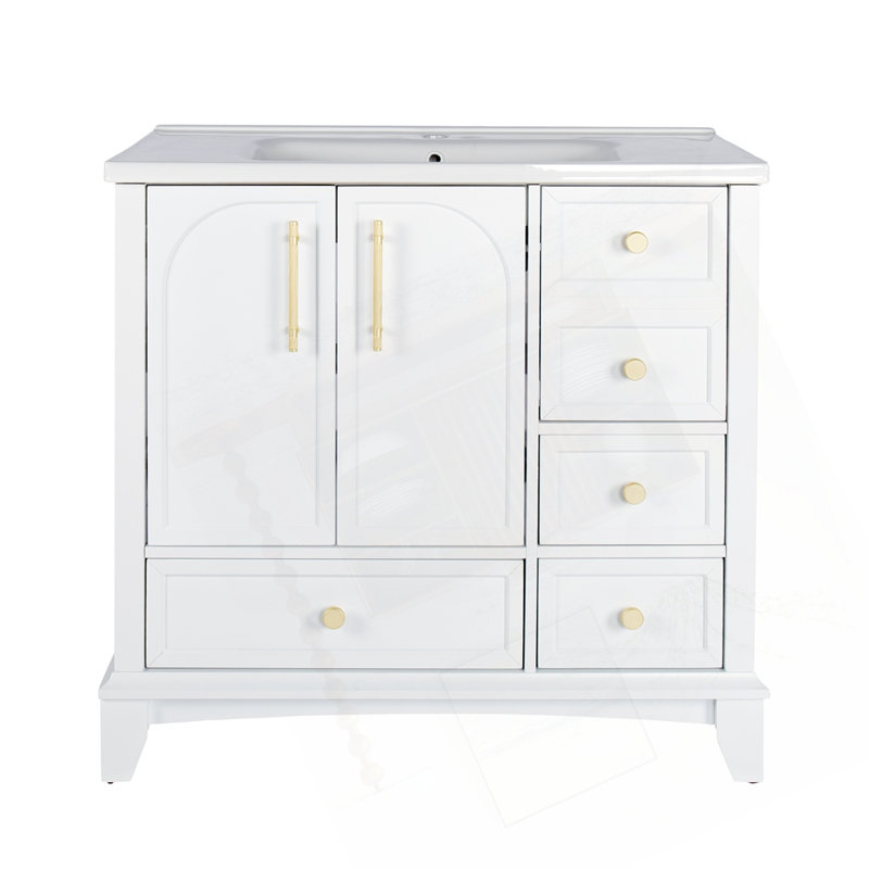 Armoire de salle de bain 35,6 po sans lavabo, Blanc