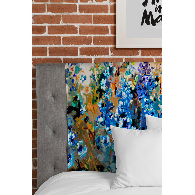 Tapisserie delphiniums jardin bleu art, H 60 po x l 50 po x P 0,13 po