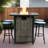 50000 Propane Gas 28 - Inch Fire Pit Table With Lid, Rocks, And Rain Cover, Suitable For Outdoor Relaxation Fueled Stainless Steel Burner, Lava Top Patio