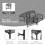 4-piece Heavy-duty Metal Backless Storage Bench, Curved Outdoor Plant Stand, Black