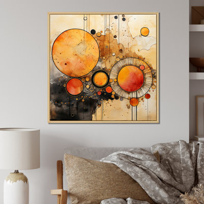 «Escape To Serenity Vintage Gold Watercolor I», art mural moderne sur toile géométrique