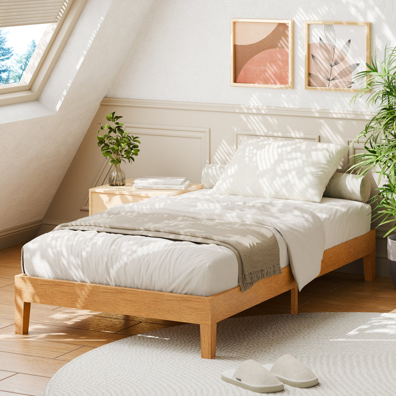 Lit plateforme 12 po, Naturel, Simple