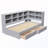 LED Light Convertible Daybed With 2 Storage Drawers And USB Ports(Twin XL To King Size)-1223288613