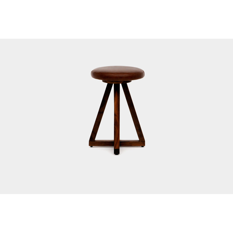 Artless X Swivel 26" Counter Stool, Tobacco, No Ring, Walnut