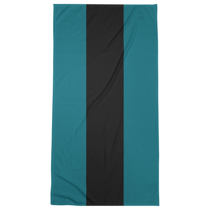 San Jose Lightweight Beach Towel, Deep Pacific Teal/Black/Deep Pacific Teal, Microfiber