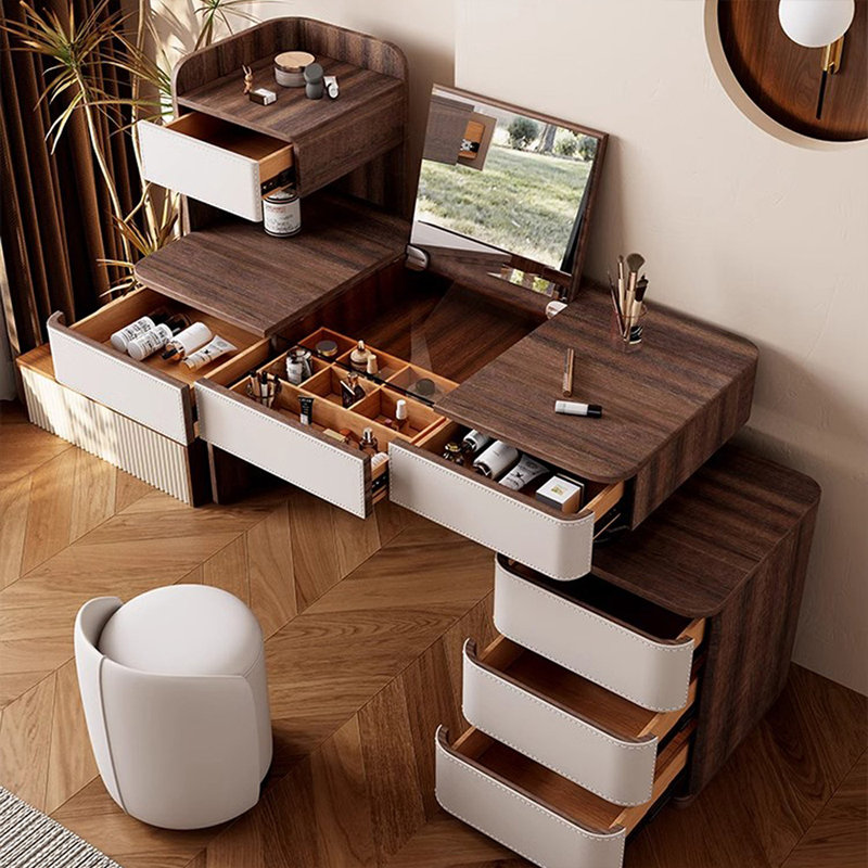 Makeup Vanity with Light mirror,7 drawers,1 chair