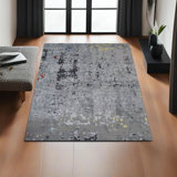 Hand Knotted Premium Quality Abstract Gray Color, Silk and Wool Area Rugs