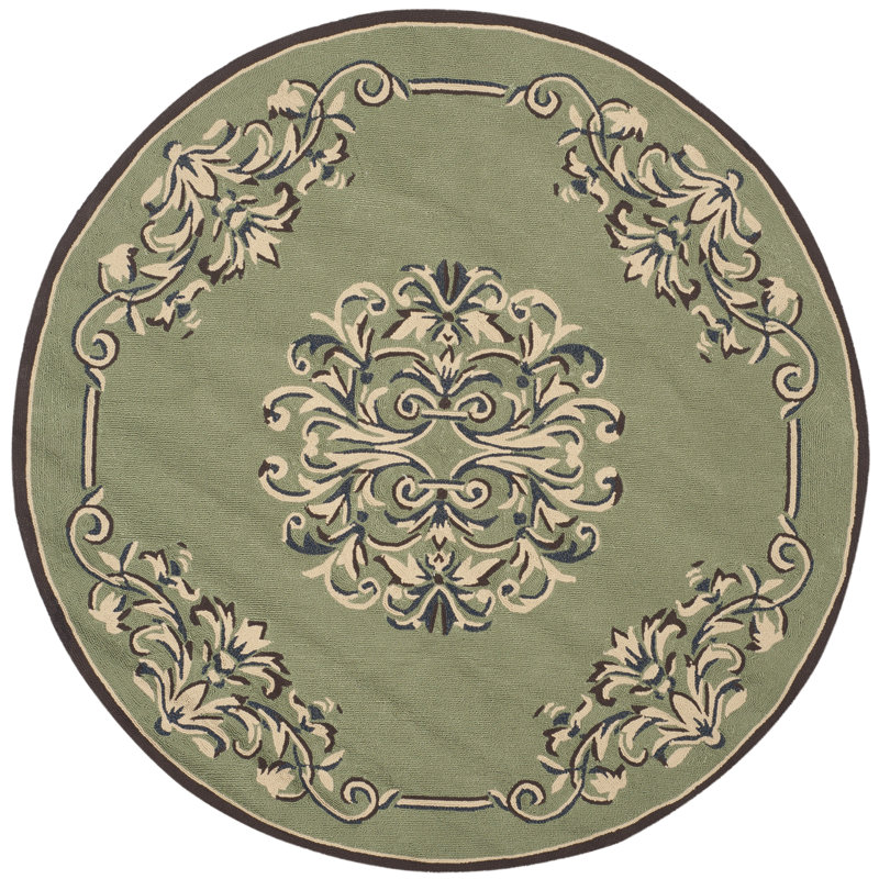 Orr Hand Hooked Performance Oriental Rug, Round 8'