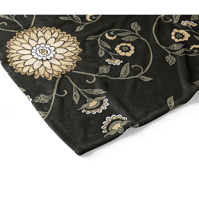 Couverture légère en velours de coton Ezimea, L 60 po x l 50 po, Midnight