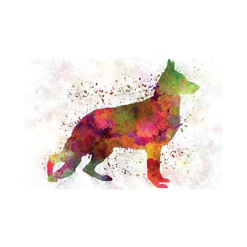 German Sherpherd Dog In Watercolour by Paul Rommer - Wrapped Canvas Painting, 66.04 cm H x 45.72 cm W