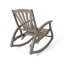 Chaise berçante d'extérieur en bois d'acacia avec panneau de pied rétractable, chaise berçante de patio à bascule