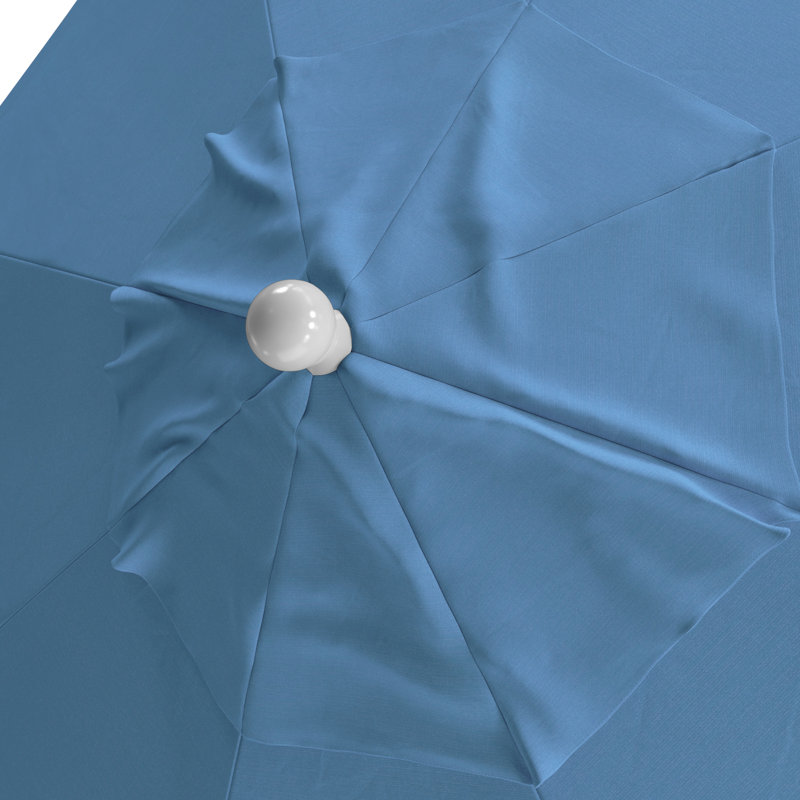 Parasol de marché octogonal 9 pi Willa, Toile toile Sunbrella® cyan, Matted White