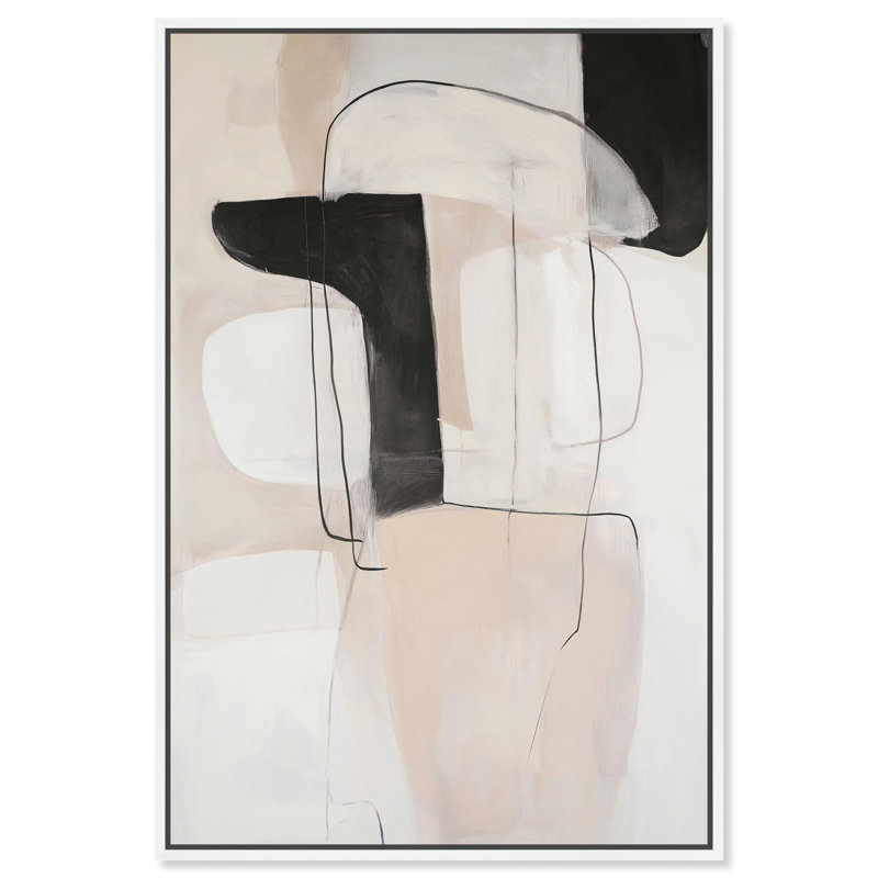«Geometric Essence Canvas» par Art Remedy, Cadre blanc, H 46 po x l 31 po