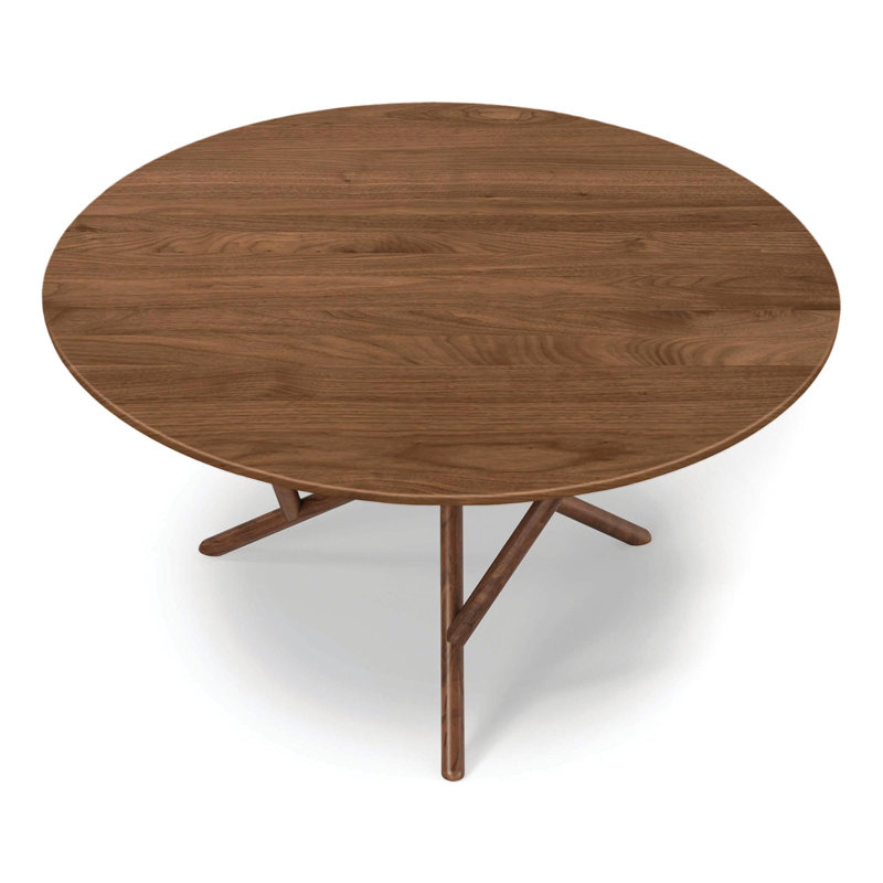 Baton - Round Fixed Top Table, 30"H x 60"L x 60"W, Natural Walnut, Natural Walnut