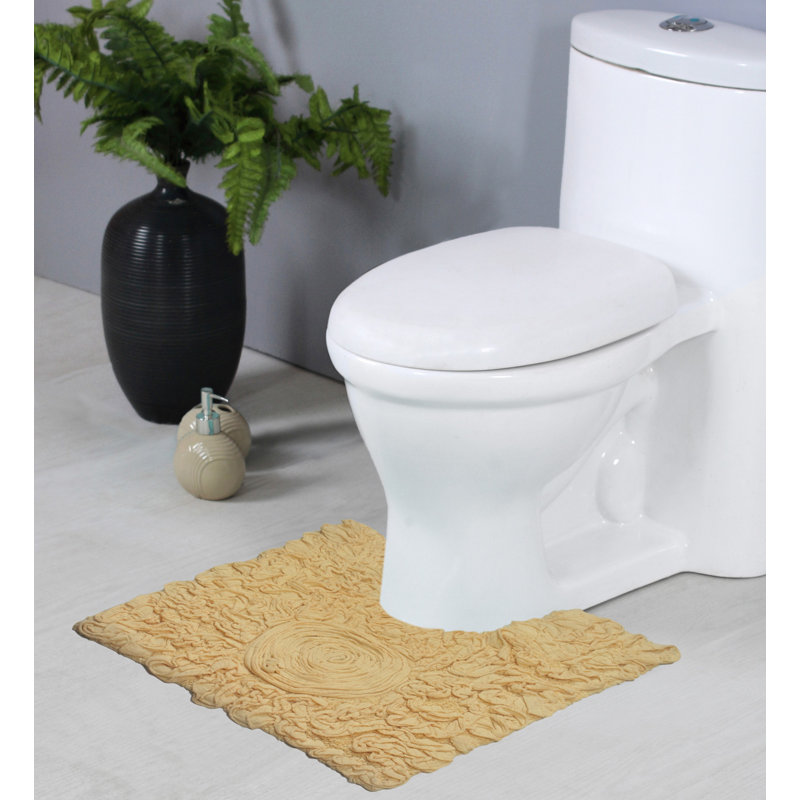Schoenberger 100% Cotton Contour Bath Mat 20"x20", Yellow