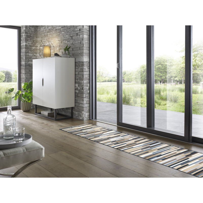 Mikado Stripes Doormat, Nature, Rectangular 75 x 190cm