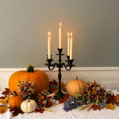 Hampton 15.7" Black Tabletop 5 Candle Candelabra