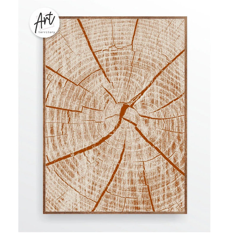 Reproduction d'anneau d'arbre, décor de ferme, art mural Lake House, art mural terre cuite, H 16 po x l 36 po x P 0,75 po
