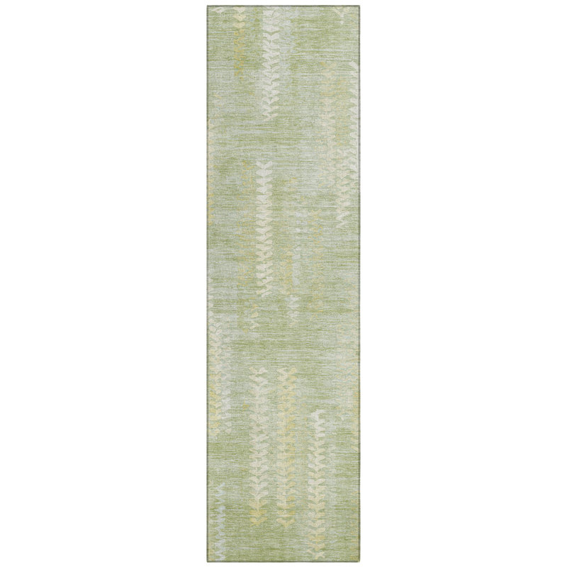 Machine Washable Indoor/Outdoor Chantille ACN2892 Striped Rug, 2'3" x 7'6" Runner, Sage