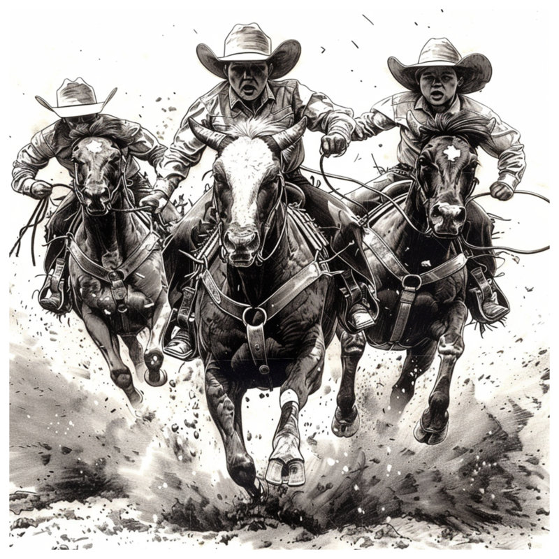 Coussin Cowboys, 16 po x 16 po