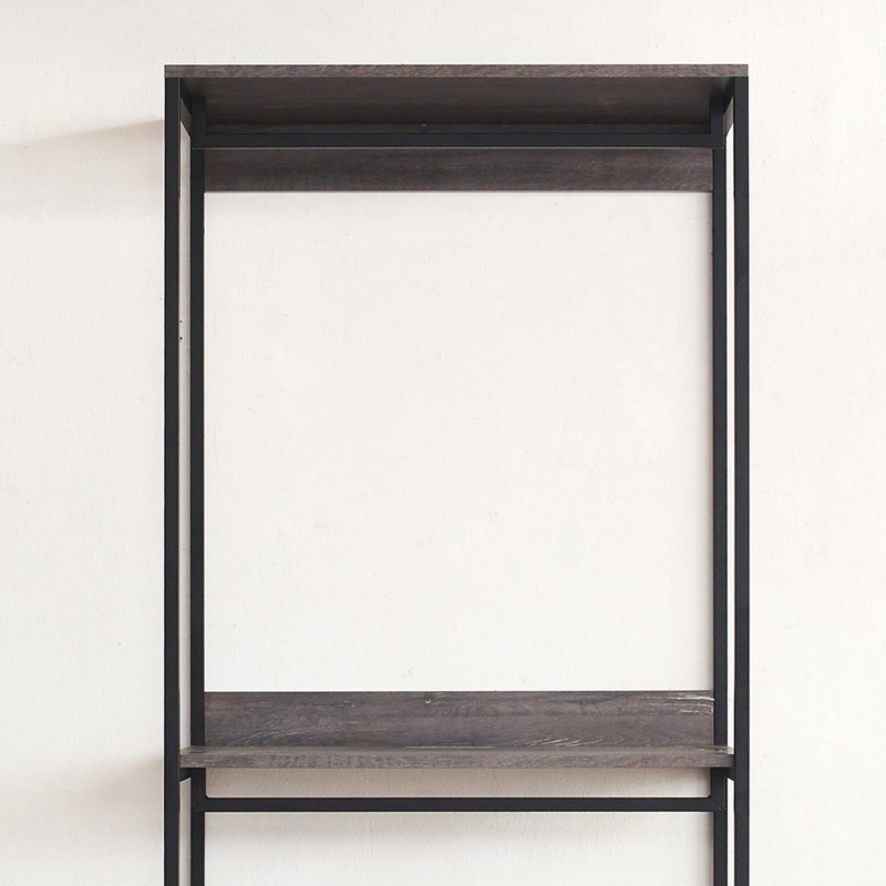 Armoire industrielle, gris, bois massif, rangement extra-profond, chaleur et eau