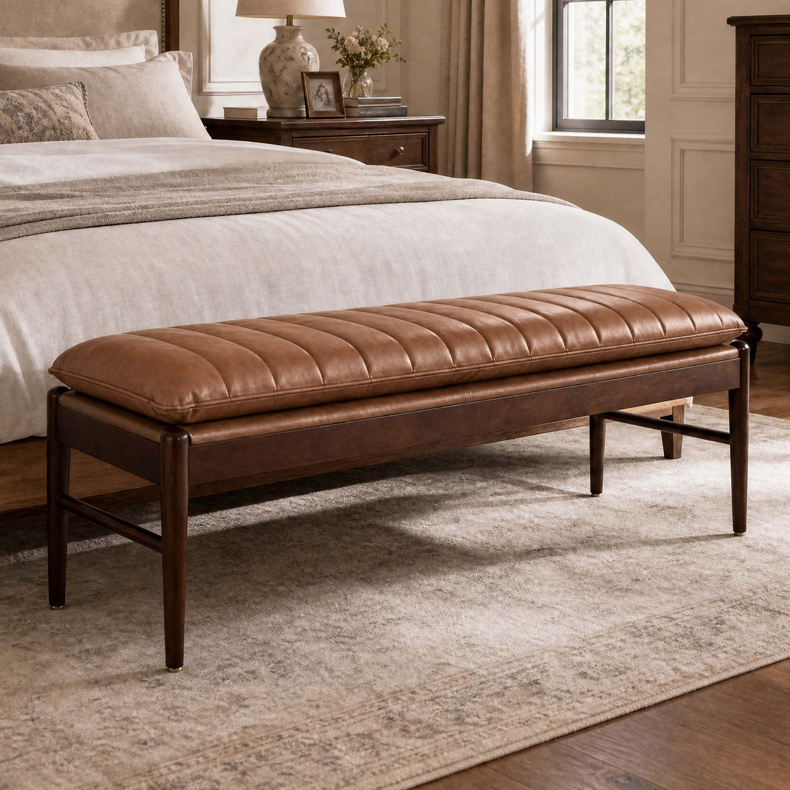 53" Bench, Copley Saddle Brown