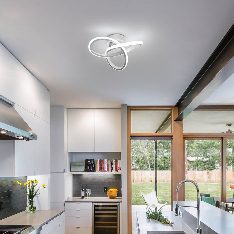 Modern LED Ceiling Light, 20W Modern Spiral Design LED Lamp, White, 3000K-6000K(Color Temperature Adjustable)