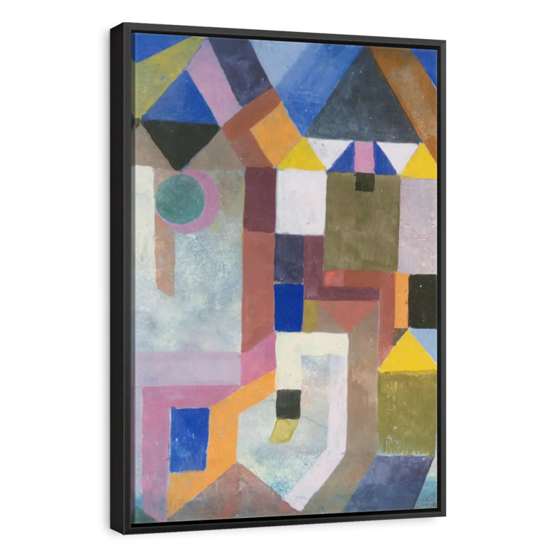 Architecture colorée, 31 po x 46 po, Cadre flottant noir