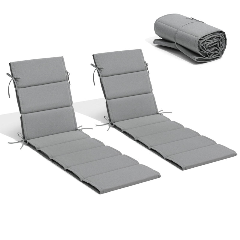 Latitude Run® Outdoor Seat/Back Cushion, Gray, 26" W x 80" D