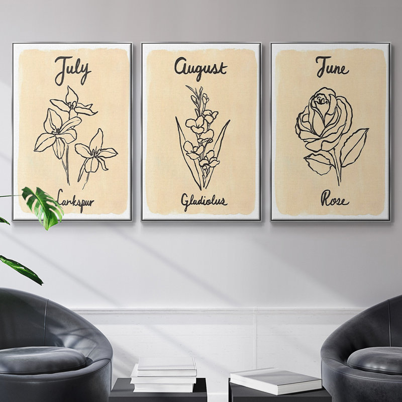 La naissance du mois VI, reproduction sur toile 3 pièces, H 40 po x l 90 po x P 2 po, Argent
