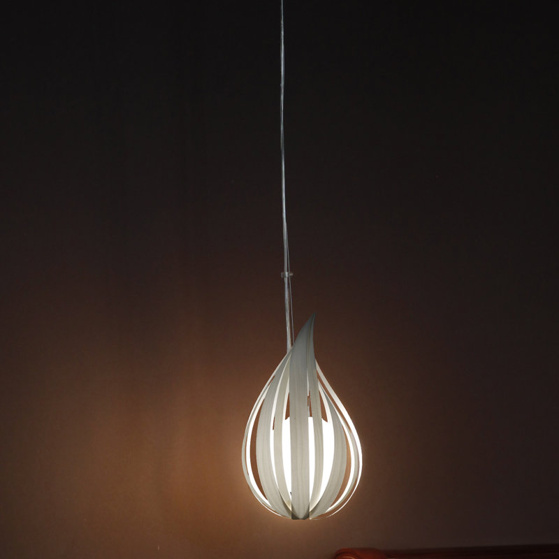 Raindrop 1 - Light Pendant, 14.2" H x 8.7" W x 8.7" D, Ivory White, G-9 Base