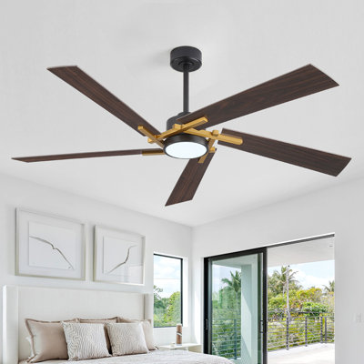 Ventilateur de plafond d'intérieur 64 pales 8 pales avec DEL intégré et télécommande