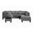 104.5" Upholstered Sofa,Chaise & Ottoman