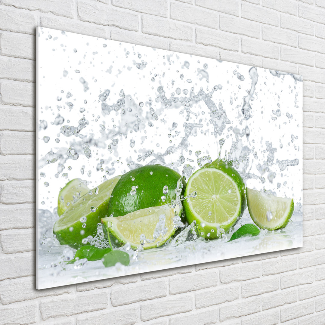 Glasbild Limes And Water