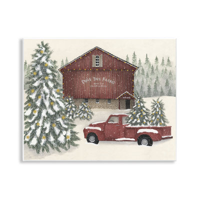 Plaque murale Winter Winter Pine Tree Farm, design par Linda Spivey