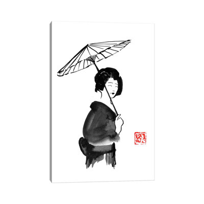Geisha Umbrella by Péchane - Painting on Canvas