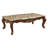 60 Inch Rectangular Marble Top Coffee Table, Cabriole Wood Legs, Dark Brown